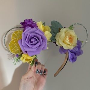 Violet Lemonade Floral Wire Minnie Ears